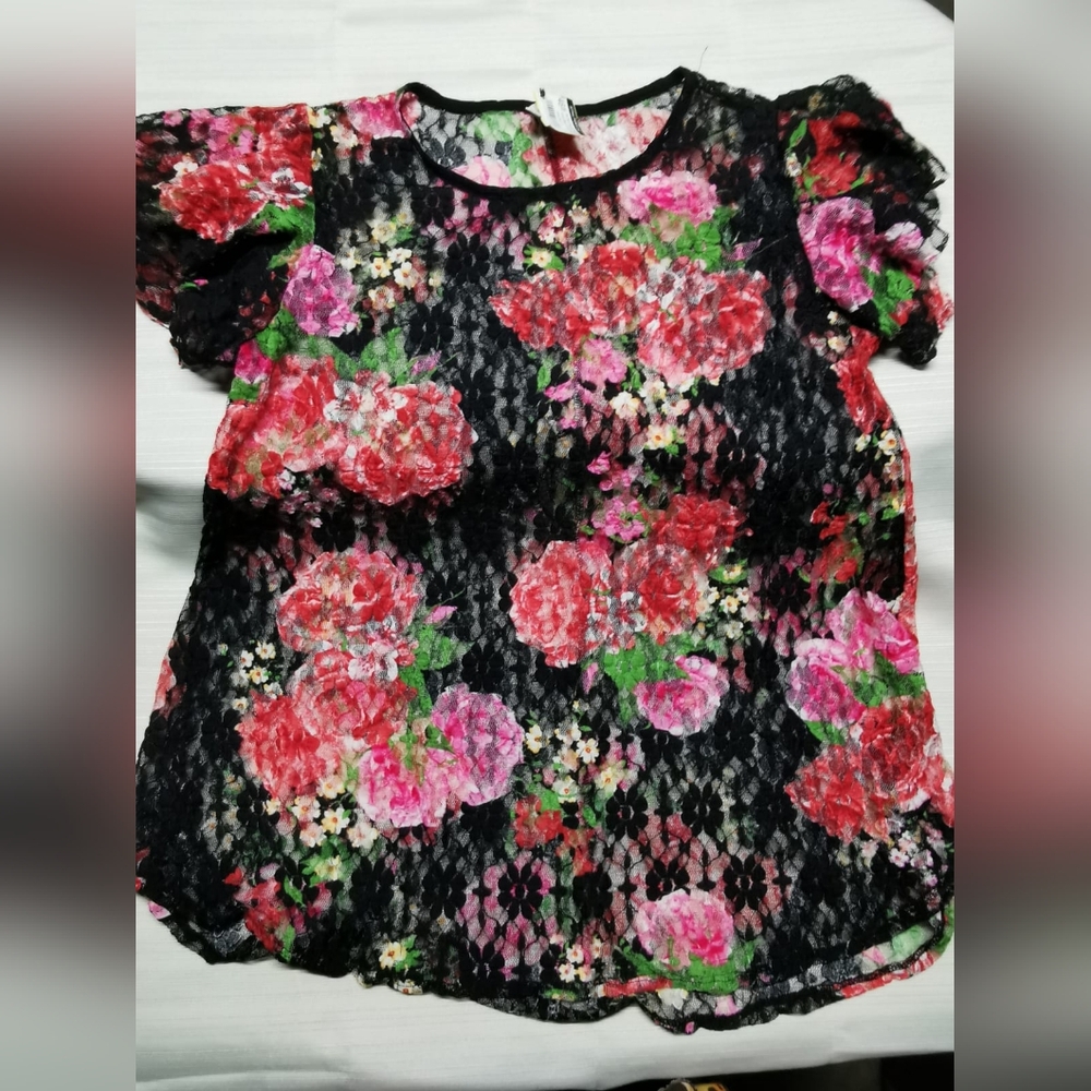 Curvy Brand Floral Lace Blouse - 1xl NWT